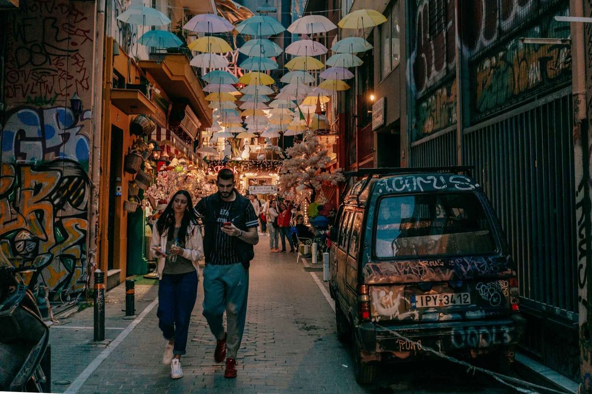 Backpackers in Athens