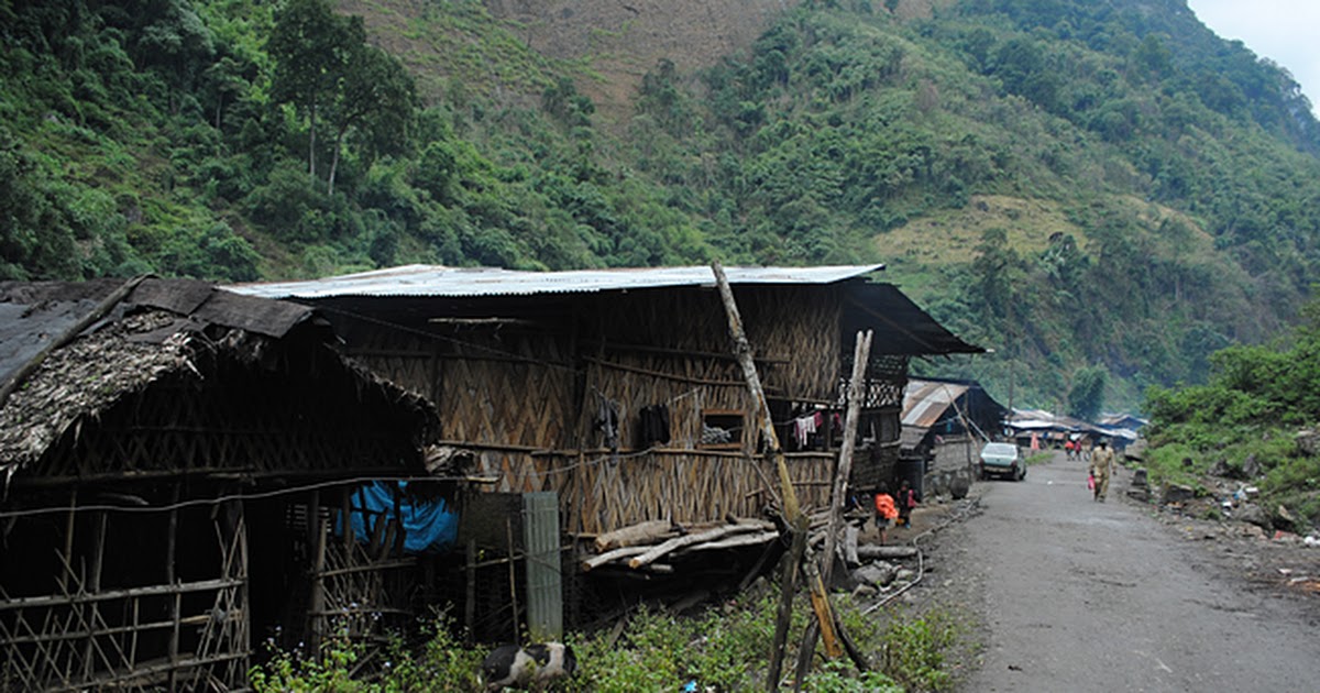 Remote Indian border village nestled in mountains