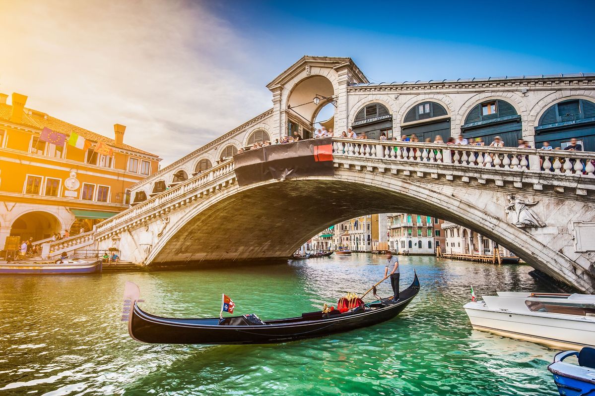 Romantic gondola in Venice